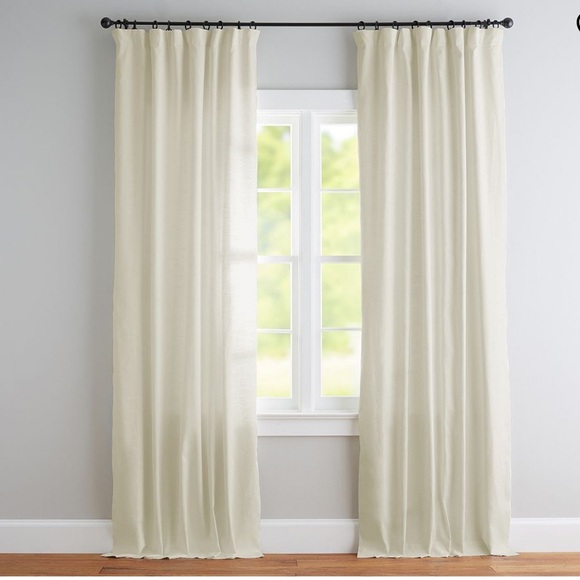 Pottery Barn Emery Linen Curtain Light Filtering Ivory 50x84